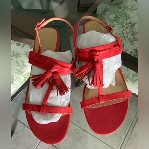 Gently worn Talbots sandals with tassel embellishment